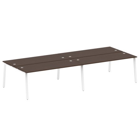 Metal System Рабочая станция на 4 места на А-образном м/к БА.СМ-4.5 Венге Цаво/Металл Белый 3600*1475*750 Metal System Рабочая станция на 4 места на А-образном м/к БА.СМ-4.5 Венге Цаво/Металл Белый 3600*1475*750