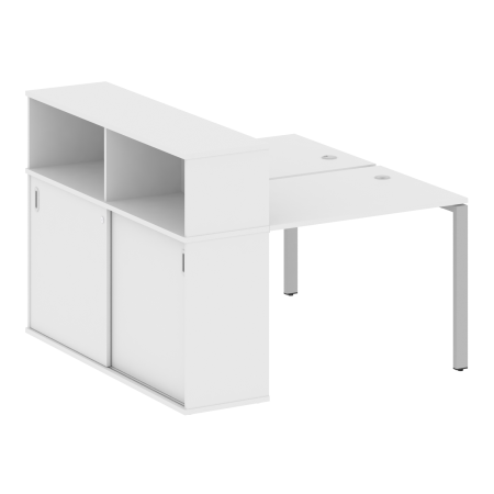 Metal System Рабочая станция с шкафом-купе на П-образном м/к БП.РС-СШК-2.1 Т Белый/Металл Серый 1410*1475*1098 Metal System Рабочая станция с шкафом-купе на П-образном м/к БП.РС-СШК-2.1 Т Белый/Металл Серый 1410*1475*1098