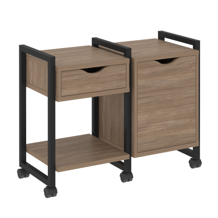 Loft Тумба на колесных опорах VR.L-TN-3.K Дуб Аризона/Металл Черный 970*460*767