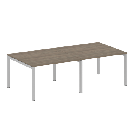 Metal System Quattro Переговорный стол (2 столешницы) на П-образном м/к 50БП.ПРГ-2.2 Вяз Благородный/Металл Серый 2400*1235*750