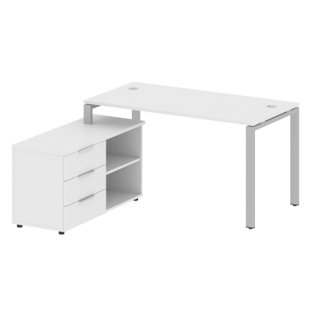 Metal System Рабочая станция с тумбой на П-образном м/к БП.РС-СТС-2.3 (L) Белый/Металл Серый 1500*1520*750 Metal System Рабочая станция с тумбой на П-образном м/к БП.РС-СТС-2.3 (L) Белый/Металл Серый 1500*1520*750