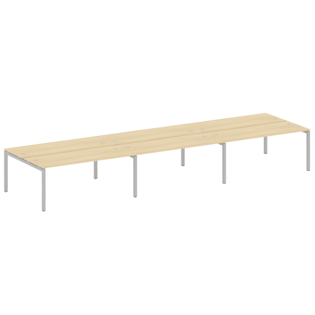 Metal System Quattro Рабочая станция на 6 раб. мест на П-образном м/к 50БП.СМ-6.5 Акация Лорка/Металл Серый 5400*1475*750