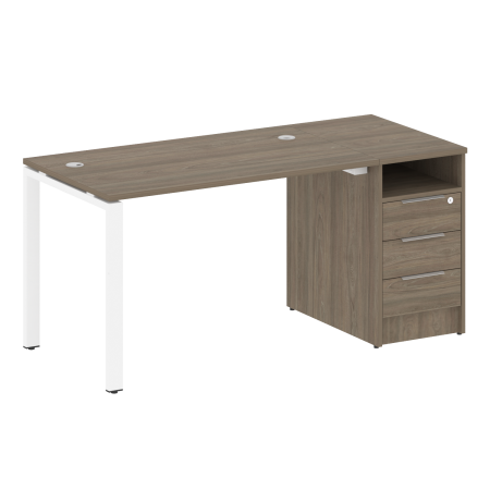 Metal System Рабочая станция с тумбой на П-образном м/к БП.РС-СТП-1.2 Вяз Благородный/Металл Белый 1612*720*750 Metal System Рабочая станция с тумбой на П-образном м/к БП.РС-СТП-1.2 Вяз Благородный/Металл Белый 1612*720*750