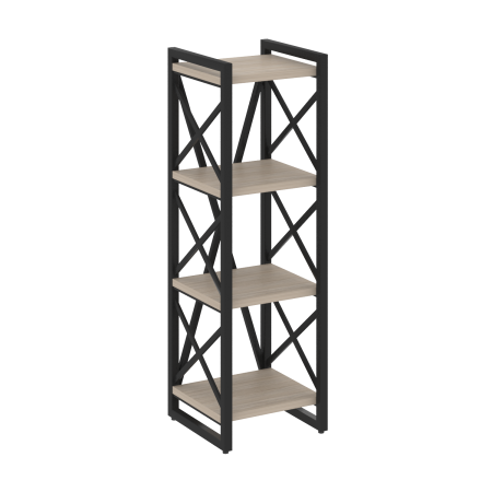 Loft Стеллаж на рег. опорах-4 полки VR.L-MST.O-4.4 Дуб Аттик/Металл Черный 400*400*1280