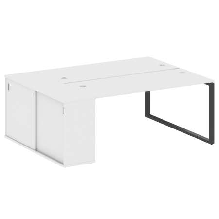 Metal System Рабочая станция с шкафом-купе на О-образном м/к БО.РС-СШК-1.4 Т Белый/Металл Антрацит 2010*1475*750 Metal System Рабочая станция с шкафом-купе на О-образном м/к БО.РС-СШК-1.4 Т Белый/Металл Антрацит 2010*1475*750