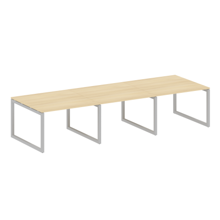 Metal System Quattro Переговорный стол (3 столешницы) на О-оразном м/к 50БО.ПРГ-3.2 Акация Лорка/Металл Серый 3600*1235*750
