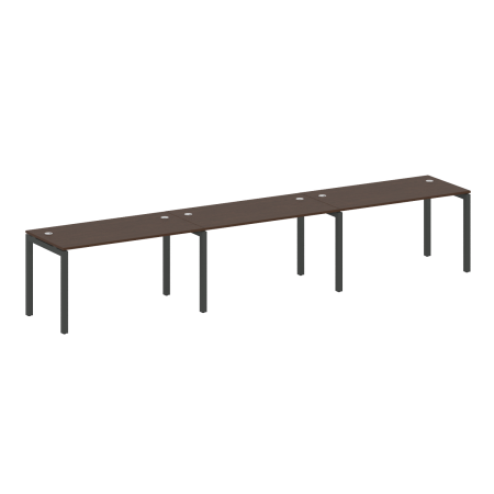 Metal System Quattro Рабочая станция на 3 места на П-образном м/к 50БП.СМ-3.3 Венге Цаво/Металл Антрацит 4200*720*750