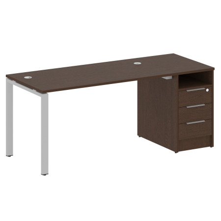 Metal System Рабочая станция с тумбой на П-образном м/к БП.РС-СТП-1.3 Венге Цаво/Металл Серый 1812*720*750 Metal System Рабочая станция с тумбой на П-образном м/к БП.РС-СТП-1.3 Венге Цаво/Металл Серый 1812*720*750