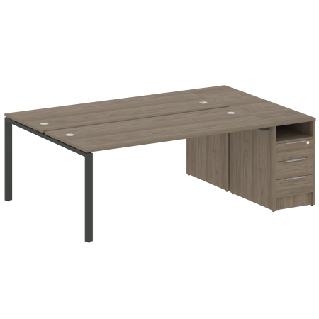 Metal System Рабочая станция с тумбой на П-образном м/к БП.РС-СТП-2.5 Вяз Благородный/Металл Антрацит 2212*1475*750 Metal System Рабочая станция с тумбой на П-образном м/к БП.РС-СТП-2.5 Вяз Благородный/Металл Антрацит 2212*1475*750
