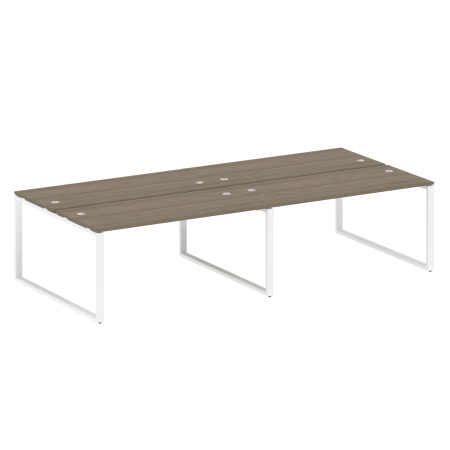 Metal System Рабочая станция на 4 места на О-образном м/к БО.СМ-4.4 Вяз Благородный/Металл Белый 3200*1475*750 Metal System Рабочая станция на 4 места на О-образном м/к БО.СМ-4.4 Вяз Благородный/Металл Белый 3200*1475*750