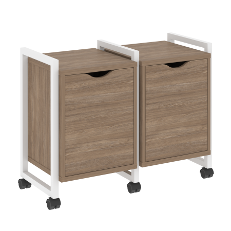 Loft Тумба на колесных опорах VR.L-TN-2.K Дуб Аризона/Металл Белый 970*460*767