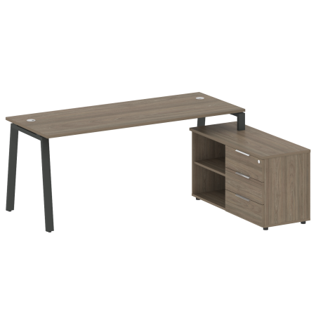 Metal System Рабочая станция с тумбой на А-образном м/к БА.РС-СТС-2.5 (R) Вяз Благородный/Металл Антрацит 1900*1520*750 Metal System Рабочая станция с тумбой на А-образном м/к БА.РС-СТС-2.5 (R) Вяз Благородный/Металл Антрацит 1900*1520*750