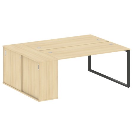 Metal System Рабочая станция с шкафом-купе на О-образном м/к БО.РС-СШК-1.4 Т Акация Лорка/Металл Антрацит 2010*1475*750 Metal System Рабочая станция с шкафом-купе на О-образном м/к БО.РС-СШК-1.4 Т Акация Лорка/Металл Антрацит 2010*1475*750