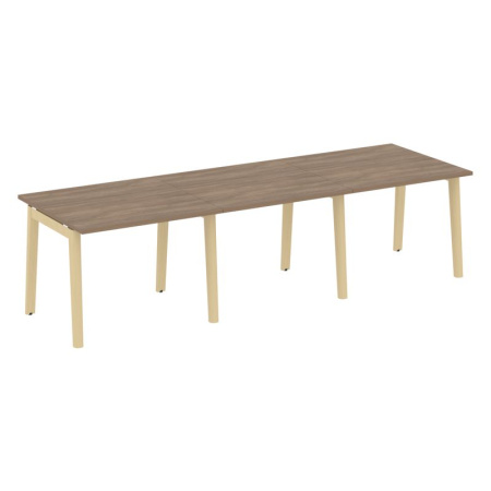 Onix Wood Стол переговорный (3 столешницы) OW.PRG-3.1 Дуб Аризона/Дуб Светлый/Металл Белый 2940*980*750