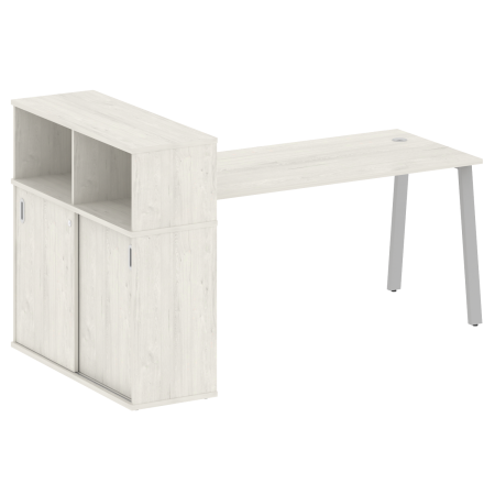 Metal System Стол письменный с шкафом-купе на А-образном м/к БА.РС-СШК-3.4 Т Дуб Наварра/Металл Серый 2010*1120*1098 Metal System Стол письменный с шкафом-купе на А-образном м/к БА.РС-СШК-3.4 Т Дуб Наварра/Металл Серый 2010*1120*1098