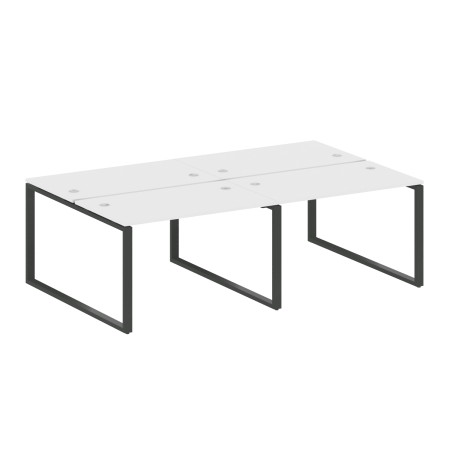Metal System Рабочая станция на 4 места на О-образном м/к БО.СМ-4.2 Белый/Металл Антрацит 2400*1475*750 Metal System Рабочая станция на 4 места на О-образном м/к БО.СМ-4.2 Белый/Металл Антрацит 2400*1475*750