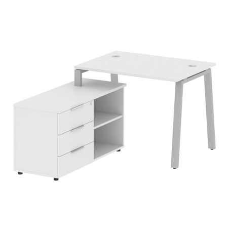 Metal System Рабочая станция с тумбой на А-образном м/к БА.РС-СТС-2.1 (L) Белый/Металл Серый 1100*1520*750 Metal System Рабочая станция с тумбой на А-образном м/к БА.РС-СТС-2.1 (L) Белый/Металл Серый 1100*1520*750