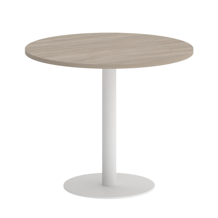 Home Office Стол круглый VR.SP-5-90.1 Дуб Аттик/Металл Белый 900*900*753 Home Office Стол круглый VR.SP-5-90.1 Дуб Аттик/Металл Белый 900*900*753