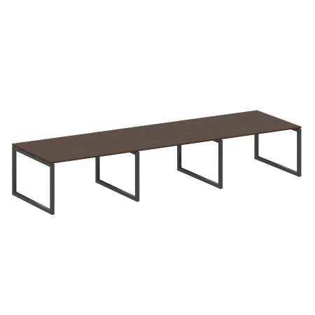 Metal System Quattro Переговорный стол (3 столешницы) на О-оразном м/к 50БО.ПРГ-3.3 Венге Цаво/Металл Антрацит 4200*1235*750
