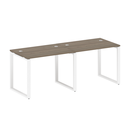 Metal System Рабочая станция на 2 места на О-образном м/к БО.СМ-2.1 Вяз Благородный/Металл Белый 2000*720*750 Metal System Рабочая станция на 2 места на О-образном м/к БО.СМ-2.1 Вяз Благородный/Металл Белый 2000*720*750