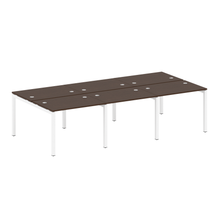 Metal System Quattro Рабочая станция на 6 раб. мест на П-образном м/к 50БП.СМ-6.1 Венге Цаво/Металл Белый 3000*1475*750 Metal System Quattro Рабочая станция на 6 раб. мест на П-образном м/к 50БП.СМ-6.1 Венге Цаво/Металл Белый 3000*1475*750
