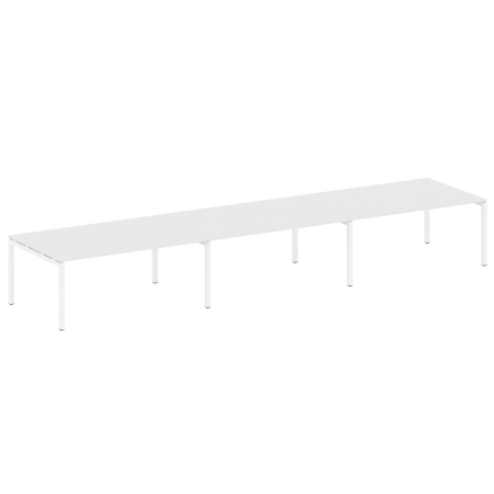 Metal System Quattro Переговорный стол (3 столешницы) на П-оразном м/к 50БП.ПРГ-3.5 Белый/Металл Белый 5400*1235*750