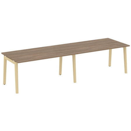 Onix Wood Стол переговорный (2 столешницы) OW.PRG-2.4 Дуб Аризона/Дуб Светлый/Металл Белый 3160*980*750