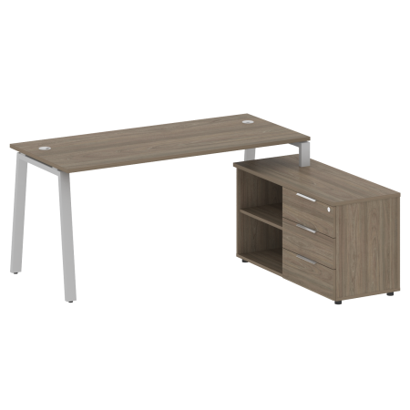 Metal System Рабочая станция с тумбой на А-образном м/к БА.РС-СТС-2.4 (R) Вяз Благородный/Металл Серый 1700*1520*750 Metal System Рабочая станция с тумбой на А-образном м/к БА.РС-СТС-2.4 (R) Вяз Благородный/Металл Серый 1700*1520*750