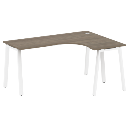 Metal System Стол криволинейный правый на А-образном м/к БА.СА-4 (R) Вяз Благородный/Металл Белый 1600*1200*750 Metal System Стол криволинейный правый на А-образном м/к БА.СА-4 (R) Вяз Благородный/Металл Белый 1600*1200*750