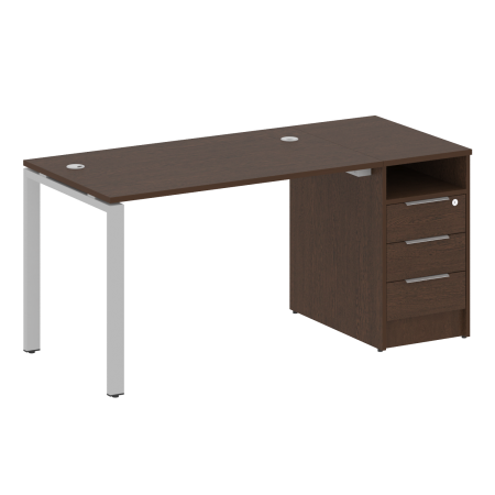 Metal System Рабочая станция с тумбой на П-образном м/к БП.РС-СТП-1.2 Венге Цаво/Металл Серый 1612*720*750 Metal System Рабочая станция с тумбой на П-образном м/к БП.РС-СТП-1.2 Венге Цаво/Металл Серый 1612*720*750