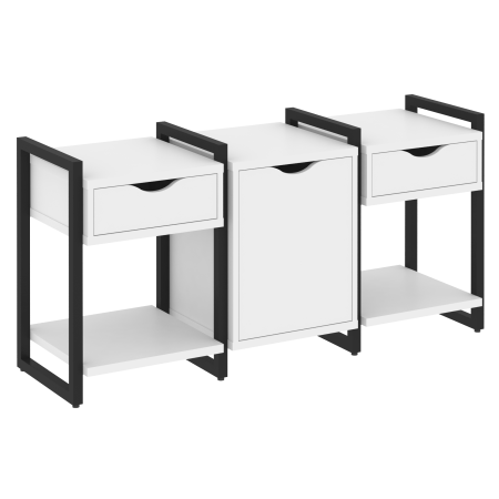 Loft Тумба на регулируемых опорах VR.L-TN-6.O Белый Бриллиант/Металл Черный 1440*460*719 Loft Тумба на регулируемых опорах VR.L-TN-6.O Белый Бриллиант/Металл Черный 1440*460*719
