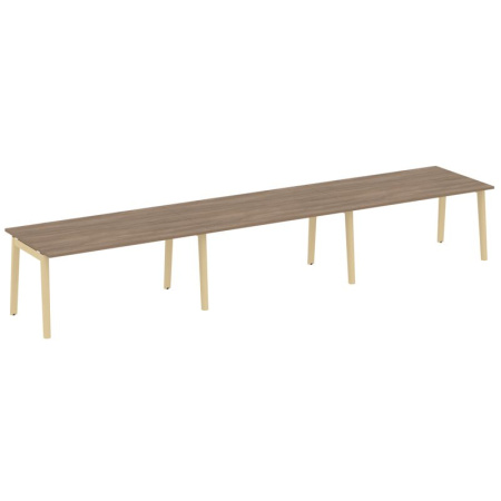 Onix Wood Стол переговорный (3 столешницы) OW.PRG-3.4 Дуб Аризона/Дуб Светлый/Металл Белый 4740*980*750
