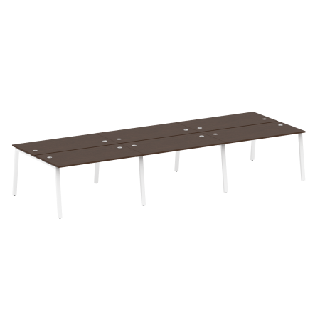 Metal System Рабочая станция на 6 мест на А-образном м/к БА.СМ-6.3 Венге Цаво/Металл Белый 4200*1475*750 Metal System Рабочая станция на 6 мест на А-образном м/к БА.СМ-6.3 Венге Цаво/Металл Белый 4200*1475*750