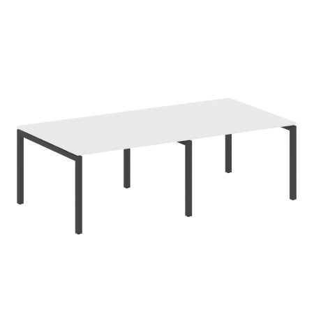 Metal System Quattro Переговорный стол (2 столешницы) на П-образном м/к 50БП.ПРГ-2.2 Белый/Металл Антрацит 2400*1235*750