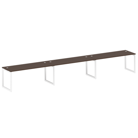 Metal System Quattro Рабочая станция на 3 места на О-образном м/к 50БО.СМ-3.5 Венге Цаво/Металл Белый 5400*720*750
