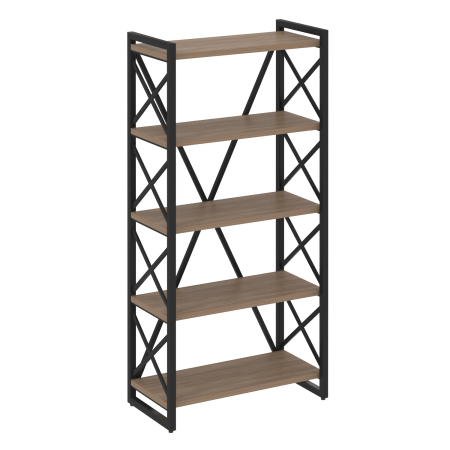 Loft Стеллаж на рег. опорах-5 полок VR.L-MST.O-5.8 Дуб Аризона/Металл Черный 800*400*1650