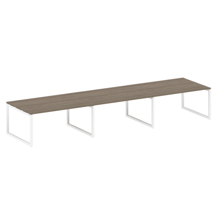 Metal System Quattro Переговорный стол (3 столешницы) на О-оразном м/к 50БО.ПРГ-3.4 Вяз Благородный/Металл Белый 4800*1235*750