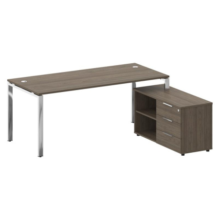 Metal System Direct Стол руковод. с тумбой БГ.СРТ-5.8 (R) Вяз Благородный/Нержавеющая Сталь 1900*1620*750 Metal System Direct Стол руковод. с тумбой БГ.СРТ-5.8 (R) Вяз Благородный/Нержавеющая Сталь 1900*1620*750