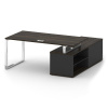 Shift Стол руководителя с опорной греденцией, левый SK.SRG-180 (L) Дуб Мали/Антрацит 1800*1800*753