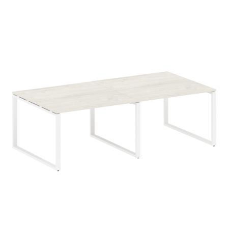 Metal System Переговорный стол (2 столешницы) на О-образном м/к БО.ПРГ-2.2 Дуб Наварра/Металл Белый 2400*1235*750 Metal System Переговорный стол (2 столешницы) на О-образном м/к БО.ПРГ-2.2 Дуб Наварра/Металл Белый 2400*1235*750