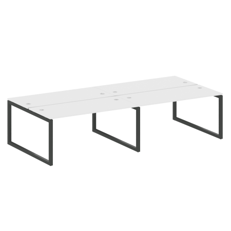 Metal System Quattro Рабочая станция на 4 места на О-образном м/к 50БО.СМ-4.4 Белый/Металл Антрацит 3200*1475*750 Metal System Quattro Рабочая станция на 4 места на О-образном м/к 50БО.СМ-4.4 Белый/Металл Антрацит 3200*1475*750