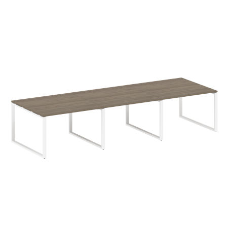 Metal System Переговорный стол (3 столешницы) на О-оразном м/к БО.ПРГ-3.2 Вяз Благородный/Металл Белый 3600*1235*750 Metal System Переговорный стол (3 столешницы) на О-оразном м/к БО.ПРГ-3.2 Вяз Благородный/Металл Белый 3600*1235*750
