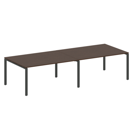 Metal System Переговорный стол (2 столешницы) на П-образном м/к БП.ПРГ-2.4 Венге Цаво/Металл Антрацит 3200*1235*750 Metal System Переговорный стол (2 столешницы) на П-образном м/к БП.ПРГ-2.4 Венге Цаво/Металл Антрацит 3200*1235*750