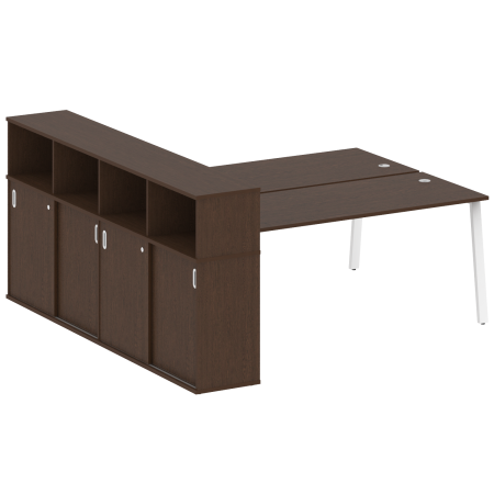 Metal System Рабочая станция с шкафом-купе на А-образном м/к БА.РС-СШК-4.5 Т Венге Цаво/Металл Белый 2210*2332*1098 Metal System Рабочая станция с шкафом-купе на А-образном м/к БА.РС-СШК-4.5 Т Венге Цаво/Металл Белый 2210*2332*1098
