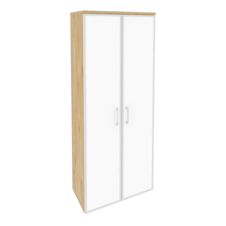 Onix Шкаф высокий широкий O.ST-1.10 R white Тиквуд Светлый/Стекло White 800*420*1977