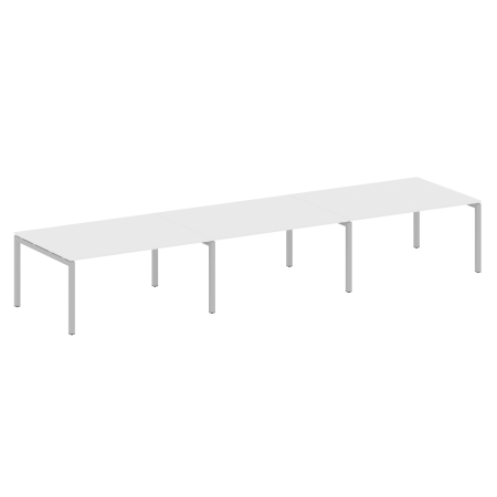 Metal System Quattro Переговорный стол (3 столешницы) на П-оразном м/к 50БП.ПРГ-3.4 Белый/Металл Серый 4800*1235*750