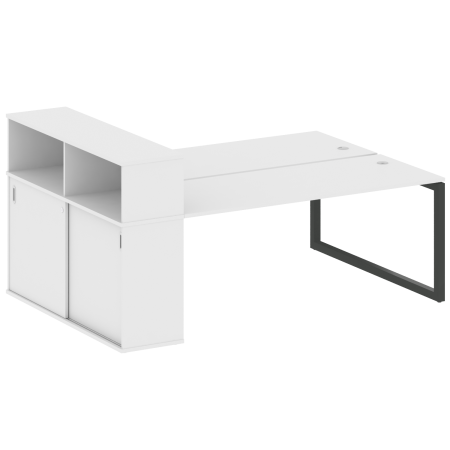 Metal System Quattro Рабочая станция с шкафом-купе на О-образном м/к 50БО.РС-СШК-2.5 Т Белый/Металл Антрацит 2210*1475*1098 Metal System Quattro Рабочая станция с шкафом-купе на О-образном м/к 50БО.РС-СШК-2.5 Т Белый/Металл Антрацит 2210*1475*1098