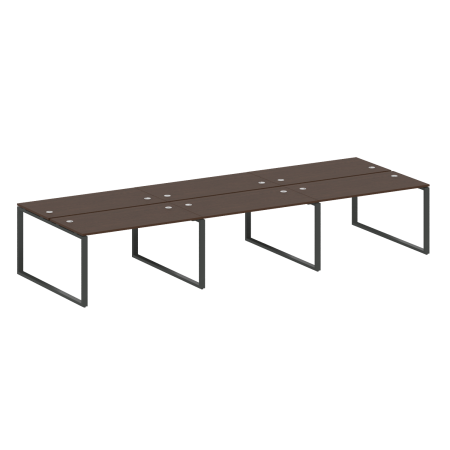 Metal System Рабочая станция на 6 мест на О-образном м/к БО.СМ-6.3 Венге Цаво/Металл Антрацит 4200*1475*750 Metal System Рабочая станция на 6 мест на О-образном м/к БО.СМ-6.3 Венге Цаво/Металл Антрацит 4200*1475*750