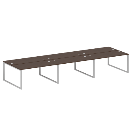Metal System Рабочая станция на 6 мест на О-образном м/к БО.СМ-6.4 Венге Цаво/Металл Серый 4800*1475*750 Metal System Рабочая станция на 6 мест на О-образном м/к БО.СМ-6.4 Венге Цаво/Металл Серый 4800*1475*750
