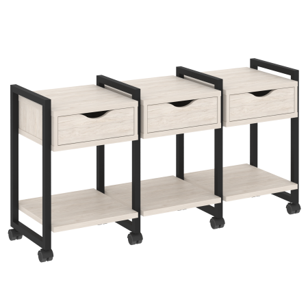 Loft Тумба на колесных опорах VR.L-TN-4.K Денвер Светлый/Металл Черный 1440*460*767